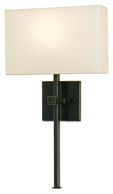 White shade - Ash Down Bronze Wall Sconce