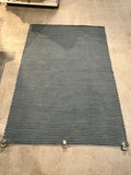 5×7’ Wool-Cotton Blend Area Rug – Blue-Green Modern Design