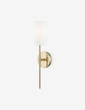 Aged Brass Jensine Sconce with Linen Shade