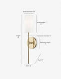 Aged Brass Jensine Sconce with Linen Shade