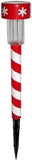Solar LED Candy Cane Pathway Light Stake – 14” Cool White Holiday Decor