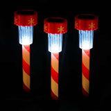 Solar LED Candy Cane Pathway Light Stake – 14” Cool White Holiday Decor