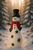 60” Light-Up Snowman Statue with LED Lights, Holiday Indoor/Outdoor Décor