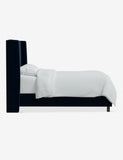 Queen Size Upholstered Blue Velvet Adara Bed Frame