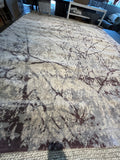 10x14 Thick Oversized Abstract Area Rug – Ivory, Gray & Blue Tones w/ Purple Accents