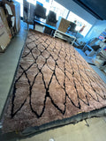 10x14 Brown Shag Area Rug with Black Pattern – Thick Modern Contemporary Carpet