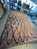 10x14 Brown Shag Area Rug with Black Pattern – Thick Modern Contemporary Carpet