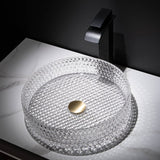 Vessel Transparent Diamond Shaped Crystal Glass Bathroom Wash Sink Basin’s
