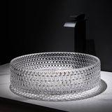 Vessel Transparent Diamond Shaped Crystal Glass Bathroom Wash Sink Basin’s