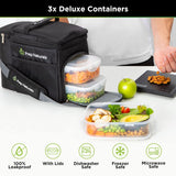 Insulated Lunch Box with Containers Leakproof Meal Prep Cooler Bag