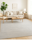 10x14’ Reduced – Light Gray Subtle Stripe Area Rug with Minor Stains