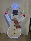 5ft Light-Up Snowman with Snowflakes – LED Christmas Yard Garden Outdoor Decor