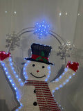 5ft Light-Up Snowman with Snowflakes – LED Christmas Yard Garden Outdoor Decor