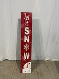 42” Alpine ‘Let It Snow’ Porch Greeter Sign with Easel – Indoor/Outdoor Christmas Decor
