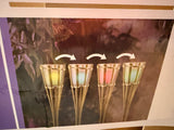 Citronella Bamboo Torch w/ Color Change LED Outdoor Garden Patio Light