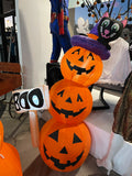 5ft Inflatable Halloween Pumpkin Stack with Black Cat & “BOO” Sign – Light-Up Outdoor Yard Decoration