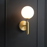 Decorica White And Gold LED Glass Globe Indoor Wall Sconce Light