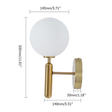 Decorica White And Gold LED Glass Globe Indoor Wall Sconce Light
