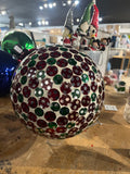 Alpine Corporation 10" Diameter Indoor/Outdoor Glass Mosaic Gazing Globe Festive Christmas Yard Décor