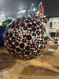 Alpine Corporation 10" Diameter Indoor/Outdoor Glass Mosaic Gazing Globe Festive Christmas Yard Décor