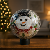 Alpine Corporation 10" Diameter Indoor/Outdoor Glass Mosaic Gazing Globe Festive Christmas Yard Décor