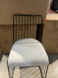 Modern Black Wire Counter Height 25” Dining Chair with Beige Cushion – Minimalist Metal Frame Seating