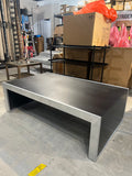 Luxury Modern Black Waterfall Coffee Table – Heavy Brushed Stainless Steel Frame