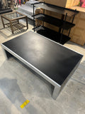 Luxury Modern Black Waterfall Coffee Table – Heavy Brushed Stainless Steel Frame