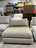 40” Modern Bouclé Armless Lounge Chair, Textured Brown Fabric, Deep Seat Accent Chair