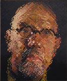 53” x 64” Large Geometric Portrait Wall Art – Inspired by Chuck Close Replica , Modern Abstract Canvas