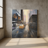 54” x 48” Pil Ho Lee Replica East 42nd Street New York Urban Street Scene – Hand-Painted Cityscape on Canvas Wall Art Painting