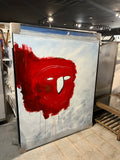 Jean-Michel Basquiat Replica – 59”x47” Red Abstract Modern Framed Painting
