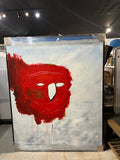 Jean-Michel Basquiat Replica – 59”x47” Red Abstract Modern Framed Painting
