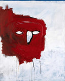 Jean-Michel Basquiat Replica – 59”x47” Red Abstract Modern Framed Painting