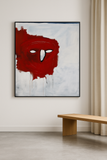 Jean-Michel Basquiat Replica – 59”x47” Red Abstract Modern Framed Painting