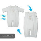 Baby Brezza 2-in-1 Double Zipper Baby Sleepsuit - Unique Swaddle Transition Sleepsuit - Breathable with Mesh Panels - Converts from Sleepsuit to Sleep Vest, 3-6 Months