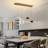 Gold Kitchen Island Light Geometric Starry Hanging Light 3-Way