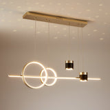 Gold Kitchen Island Light Geometric Starry Hanging Light 3-Way