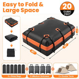 20 Cu. Ft. Waterproof Rooftop Cargo Carrier Bag for Cars SUVs Vans - color unknown