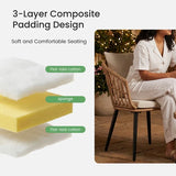 3-Piece Outdoor PE Rattan Patio Furniture Set Beige Cushions