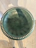 Alpine Corporation TEC116 Outdoor Aged Green Pedestal Birdbath with Scrollwork, 28" Tall, Green