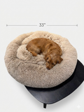33” diameter dog bed - brown