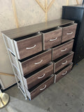 9 Drawer Rustic Fabric Dresser Storage Organizer Bedroom Chest Cabinet VO