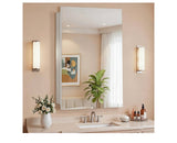 16” x 25.5” Mirrored Medicine Cabinet White Wall Mount Recessed Bathroom Storage Cabinet