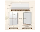 16” x 25.5” Mirrored Medicine Cabinet White Wall Mount Recessed Bathroom Storage Cabinet