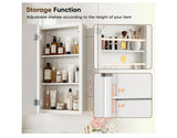 16” x 25.5” Mirrored Medicine Cabinet White Wall Mount Recessed Bathroom Storage Cabinet