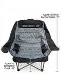 Oversized Folding Camping Chair with Cup Holder & Side Pockets – Gray/Black