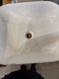 19.7” Wide, 15.7” Deep Essential White Rectangle Round Corners Ceramic Single Vessel Bowl Sink, Spa Ambiance