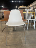 Feather Modern Armless Plastic Dining Chair – Molded Seat, Easy-Clean, Space-Saving Design, 18” Seat Height