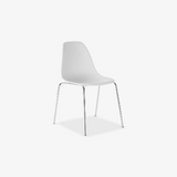 Feather Modern Armless Plastic Dining Chair – Molded Seat, Easy-Clean, Space-Saving Design, 18” Seat Height